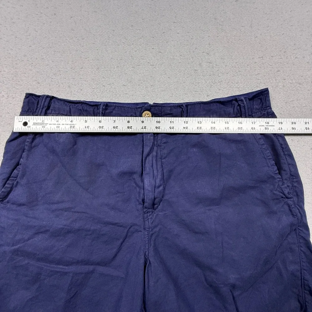 Polo Ralph Lauren Mens Classic Fit Linen Shorts Navy Blue Size 36